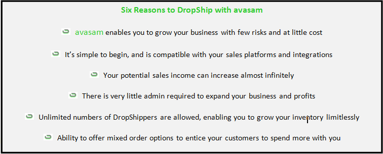 Six Reasons to DropShip with avasam